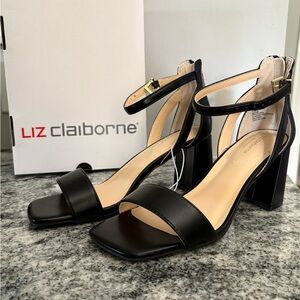 Liz Claiborne Black Ankle Strap Heels